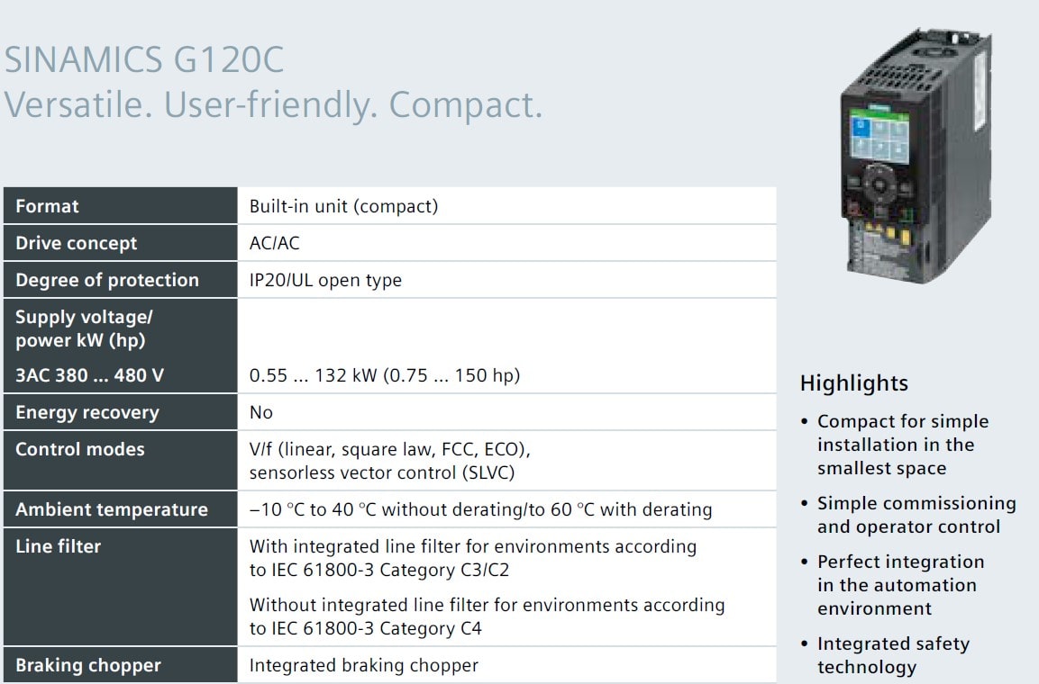 درایو g120c - نمای کلی